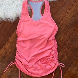Sofibella Cinched Side Tennis Tank with Built-in Bra